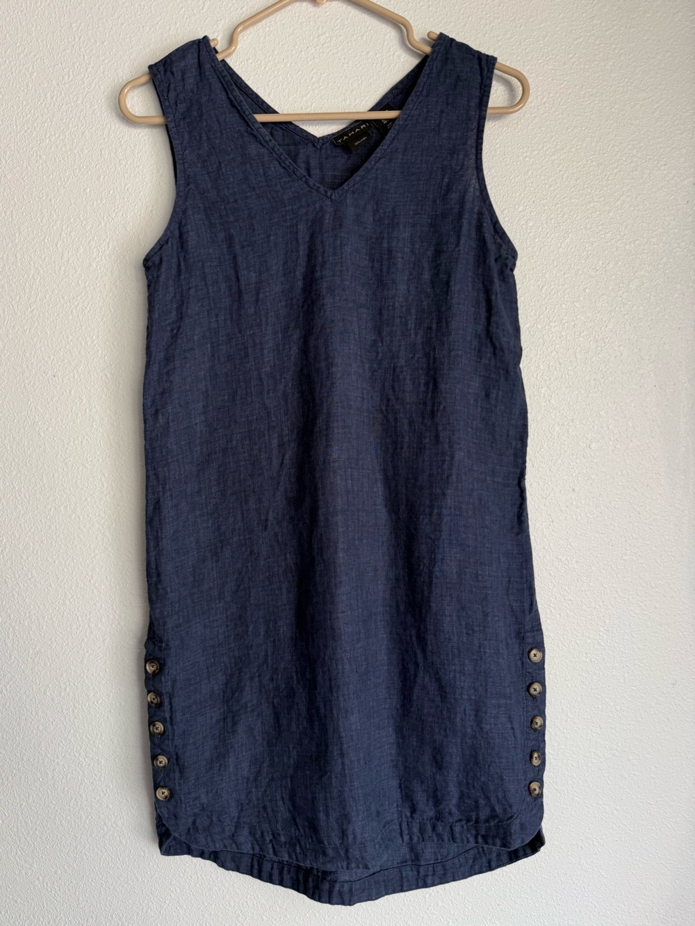 Tahari Linen Sheath Shift Dress